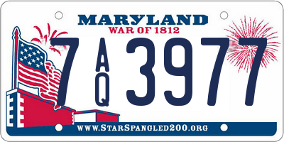 MD license plate 7AQ3977
