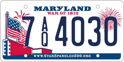 MD license plate 7AQ4030