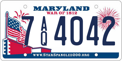 MD license plate 7AQ4042