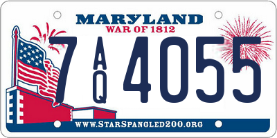 MD license plate 7AQ4055