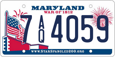 MD license plate 7AQ4059