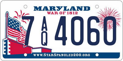 MD license plate 7AQ4060