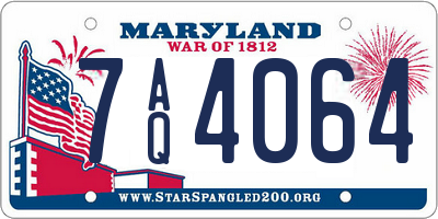 MD license plate 7AQ4064