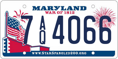 MD license plate 7AQ4066