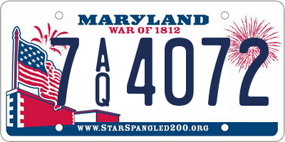 MD license plate 7AQ4072