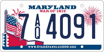 MD license plate 7AQ4091