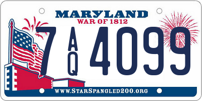 MD license plate 7AQ4099