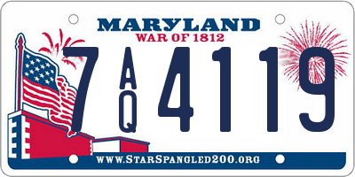 MD license plate 7AQ4119