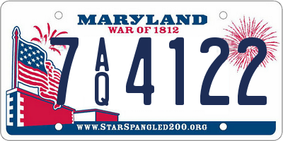 MD license plate 7AQ4122