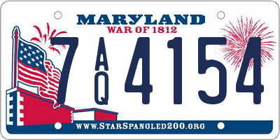 MD license plate 7AQ4154