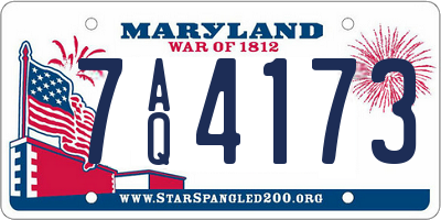 MD license plate 7AQ4173
