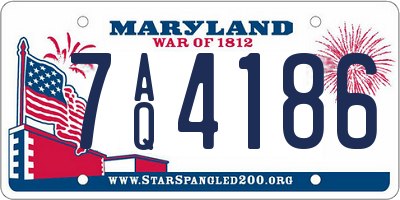 MD license plate 7AQ4186
