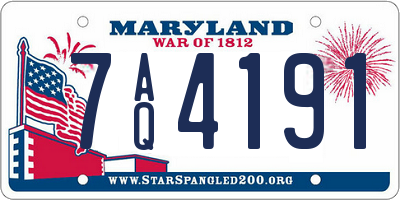 MD license plate 7AQ4191