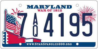 MD license plate 7AQ4195