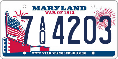 MD license plate 7AQ4203