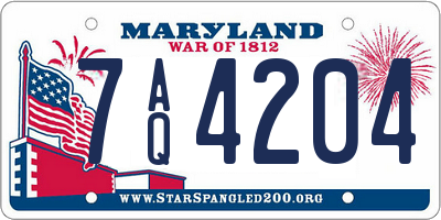 MD license plate 7AQ4204