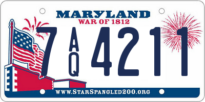 MD license plate 7AQ4211