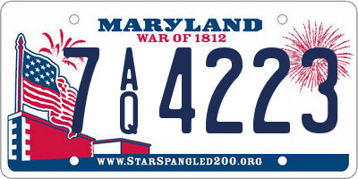 MD license plate 7AQ4223