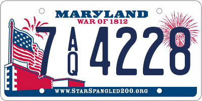 MD license plate 7AQ4228