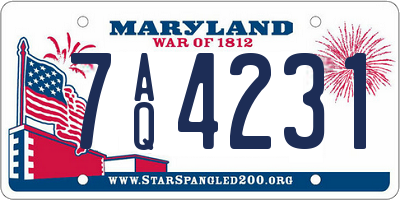 MD license plate 7AQ4231