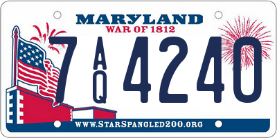 MD license plate 7AQ4240
