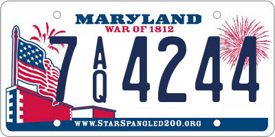 MD license plate 7AQ4244