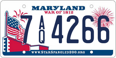 MD license plate 7AQ4266
