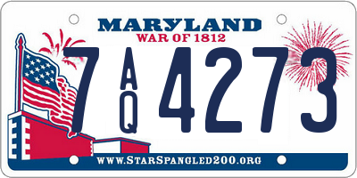 MD license plate 7AQ4273