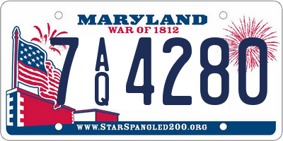 MD license plate 7AQ4280