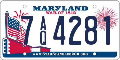 MD license plate 7AQ4281