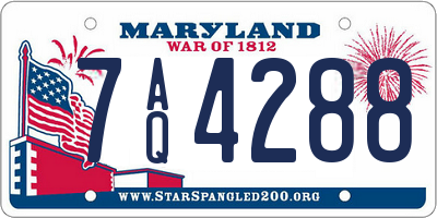 MD license plate 7AQ4288