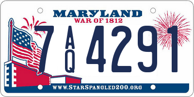 MD license plate 7AQ4291