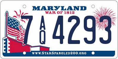 MD license plate 7AQ4293