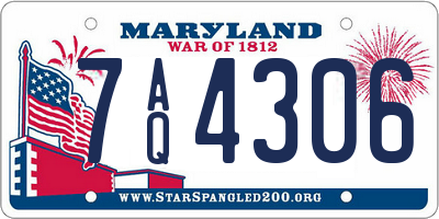 MD license plate 7AQ4306