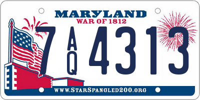 MD license plate 7AQ4313