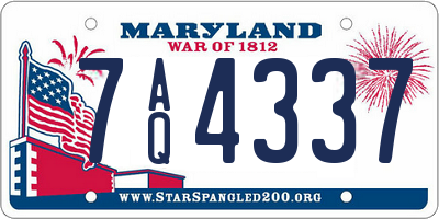 MD license plate 7AQ4337