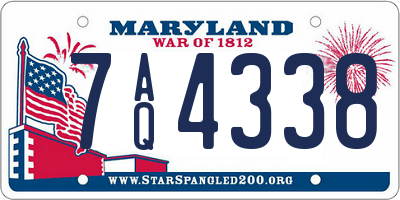 MD license plate 7AQ4338