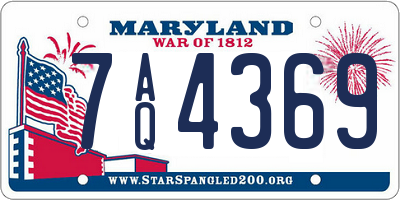 MD license plate 7AQ4369