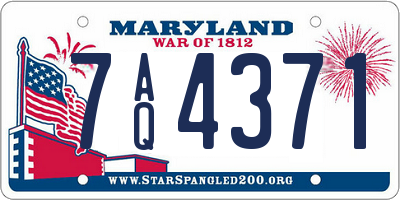 MD license plate 7AQ4371