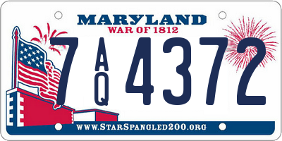 MD license plate 7AQ4372