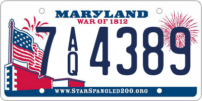 MD license plate 7AQ4389