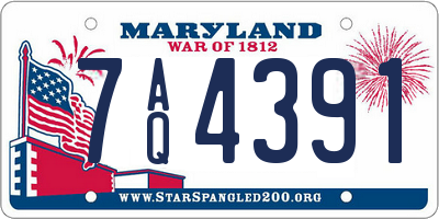 MD license plate 7AQ4391