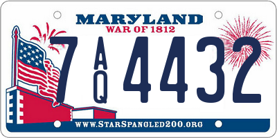 MD license plate 7AQ4432