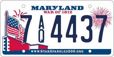 MD license plate 7AQ4437