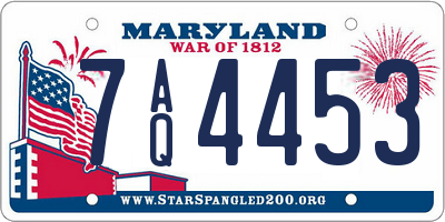 MD license plate 7AQ4453