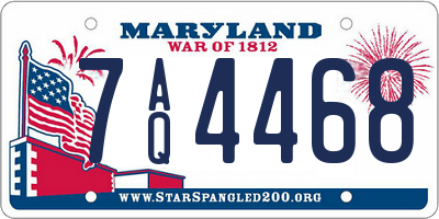 MD license plate 7AQ4468