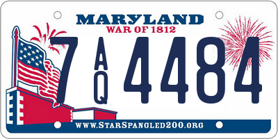 MD license plate 7AQ4484