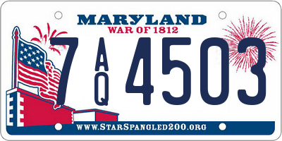 MD license plate 7AQ4503