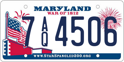 MD license plate 7AQ4506