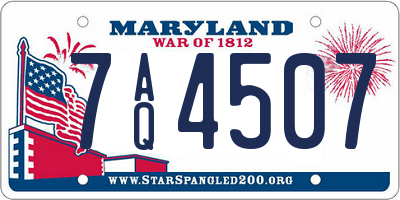 MD license plate 7AQ4507